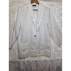 Radcliffe Vintage Linen Blend Blazer Oatmeal‎ Beige Single Button Jacket
